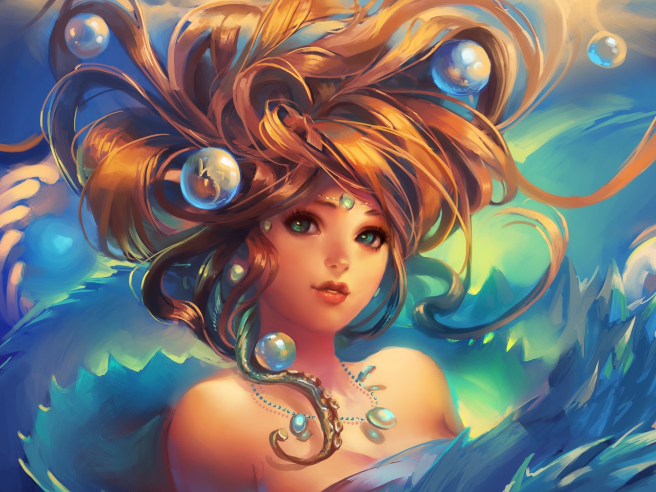 Das Girl Under Water Wallpaper 1280x960