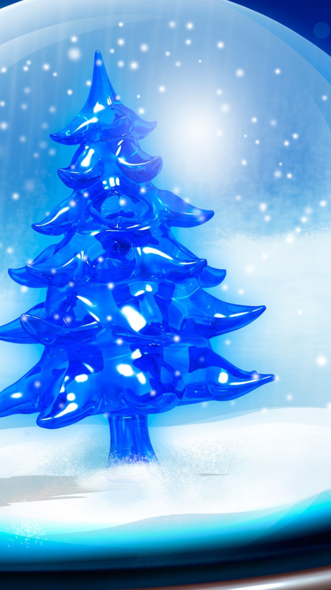 Das Snowy Christmas Tree Wallpaper 1080x1920
