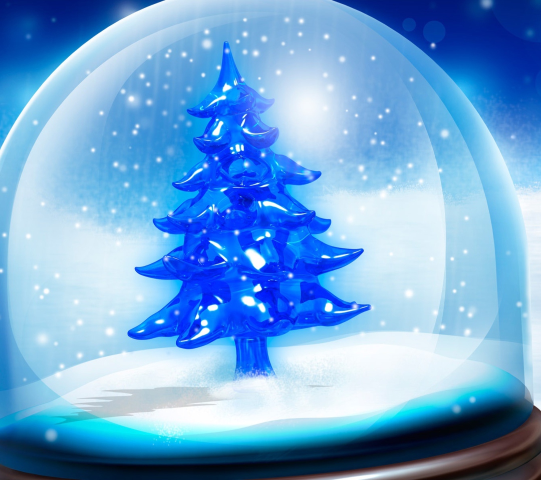 Das Snowy Christmas Tree Wallpaper 1080x960