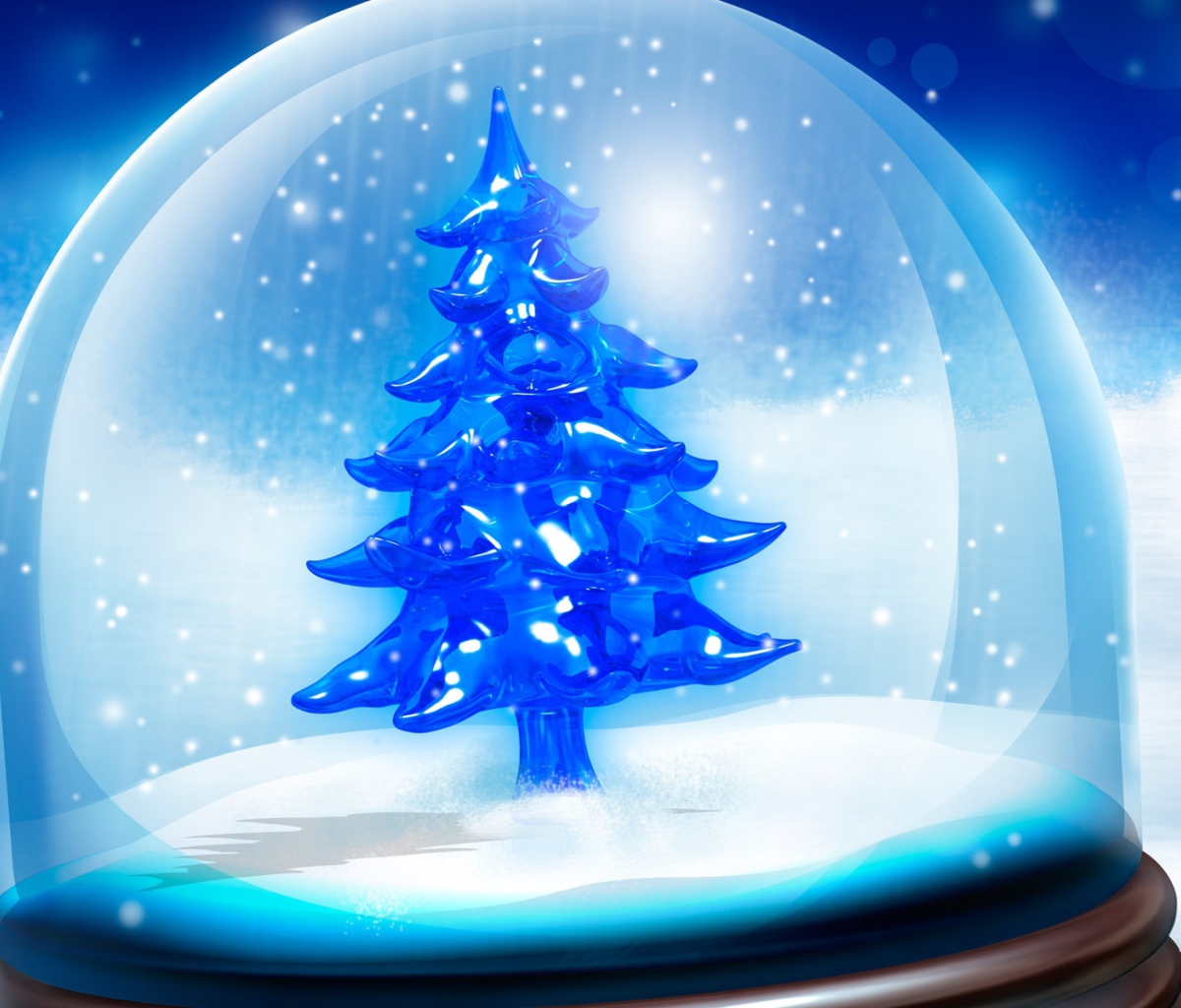 Das Snowy Christmas Tree Wallpaper 1200x1024