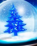 Das Snowy Christmas Tree Wallpaper 128x160