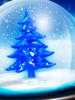 Das Snowy Christmas Tree Wallpaper 240x320