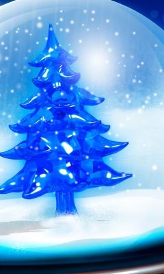 Das Snowy Christmas Tree Wallpaper 240x400