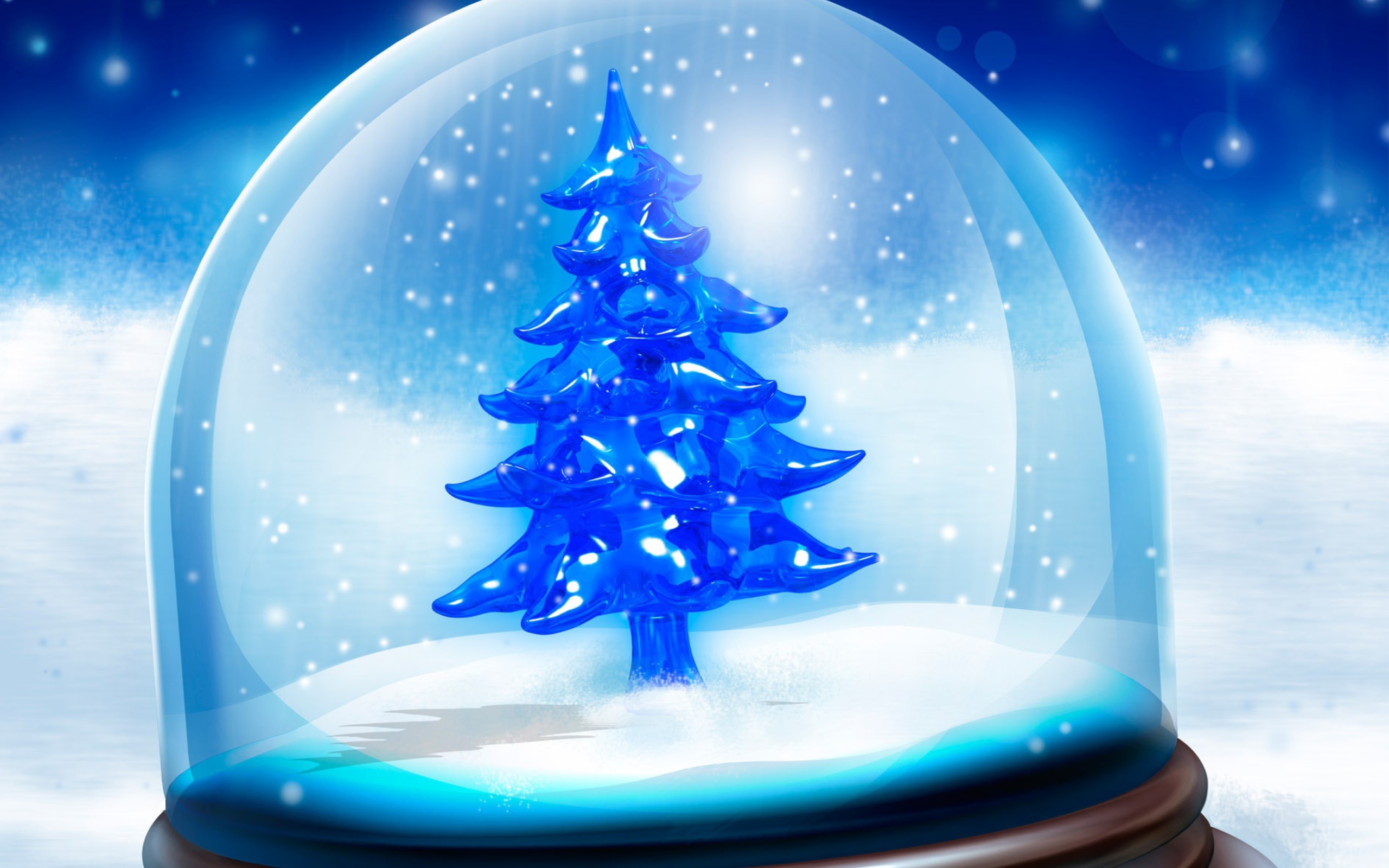 Das Snowy Christmas Tree Wallpaper 2560x1600