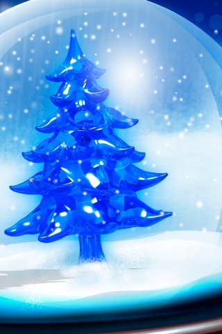 Das Snowy Christmas Tree Wallpaper 320x480