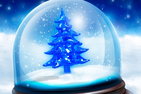 Das Snowy Christmas Tree Wallpaper 480x320