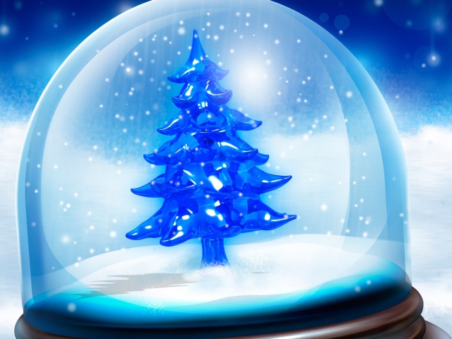 Snowy Christmas Tree wallpaper 640x480