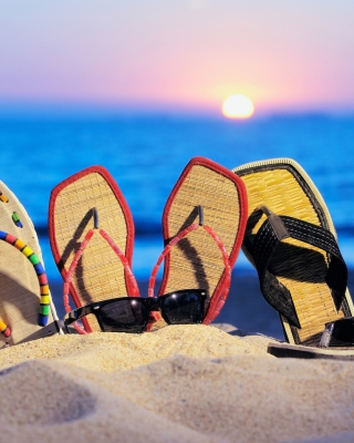 Sandals And Sunglasses Wallpaper for 640x1136