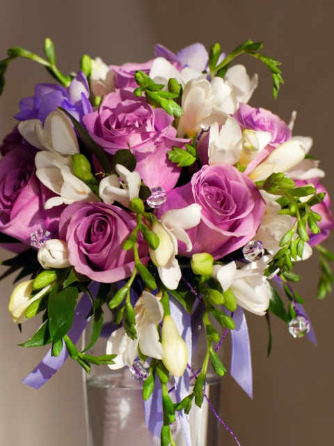 Das Bouquet In Vase Wallpaper 480x640