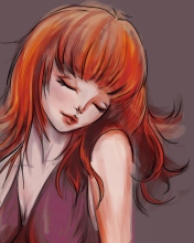 Fondo de pantalla Redhead Girl Painting 176x220