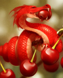 Das Dragon with Cherry Wallpaper 128x160