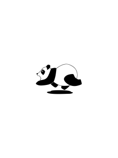 Das Panda Illustration Wallpaper 240x320