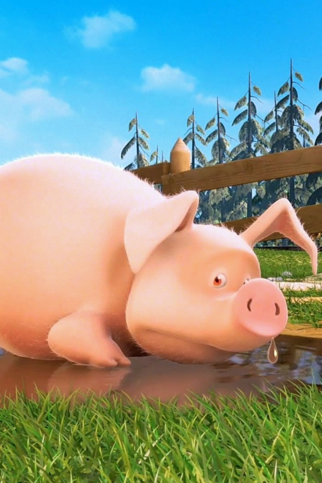 Das Cute Pig Wallpaper 640x960