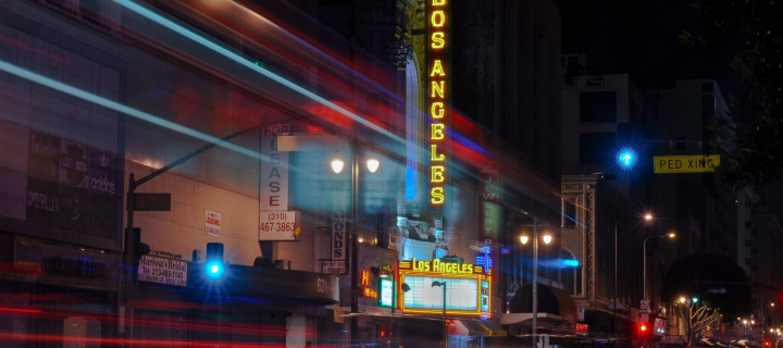 Los Angeles At Night wallpaper 720x320