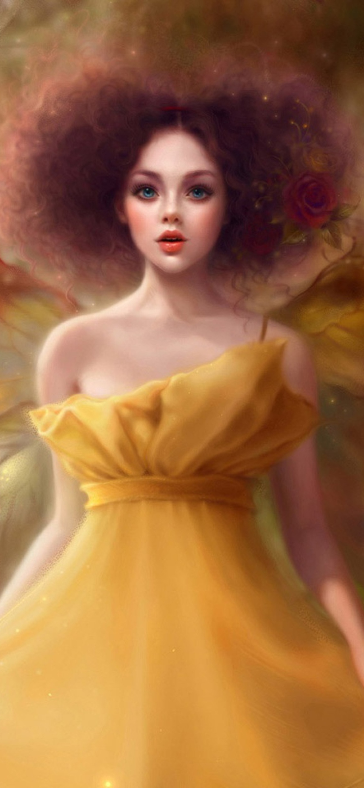 Fondo de pantalla Fairy In Yellow Dress 1170x2532