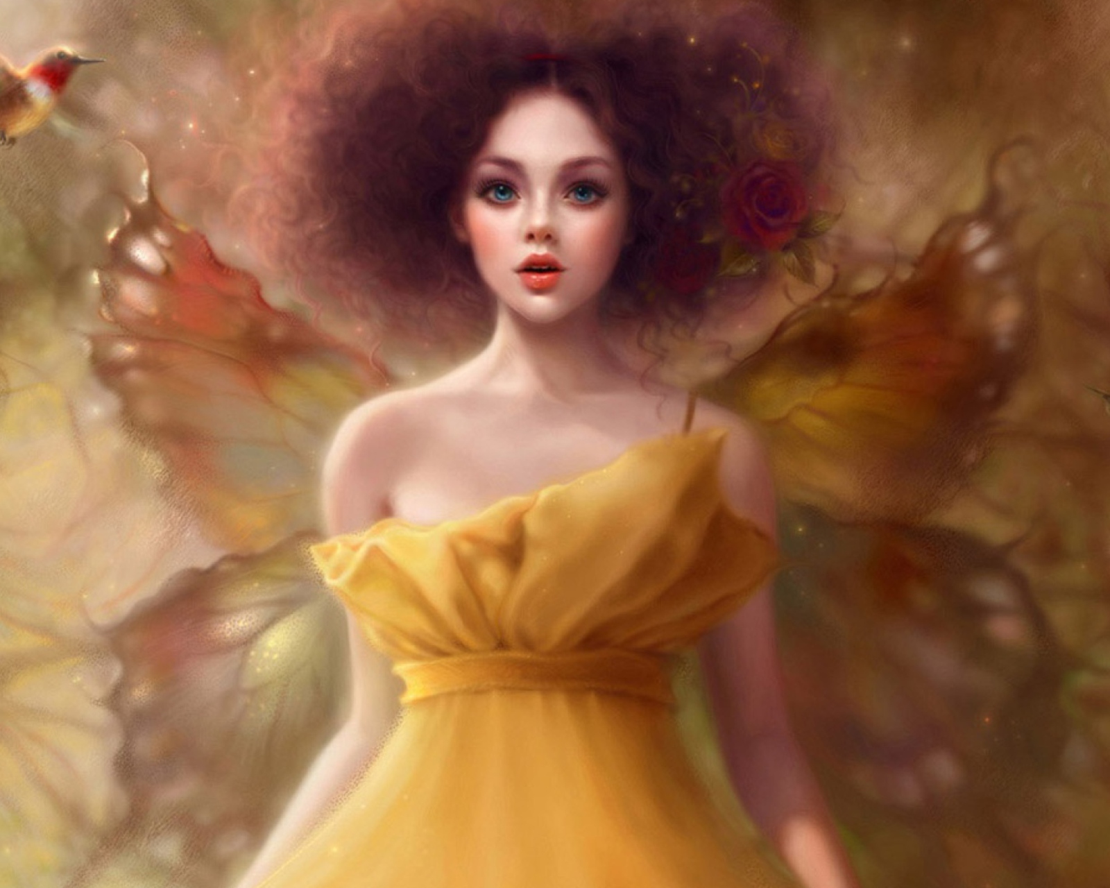 Обои Fairy In Yellow Dress 1600x1280