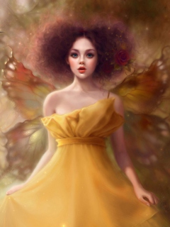 Fairy In Yellow Dress wallpaper 240x320