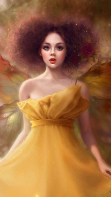 Обои Fairy In Yellow Dress 360x640