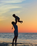 Mother And Child On Beach screenshot #1 128x160