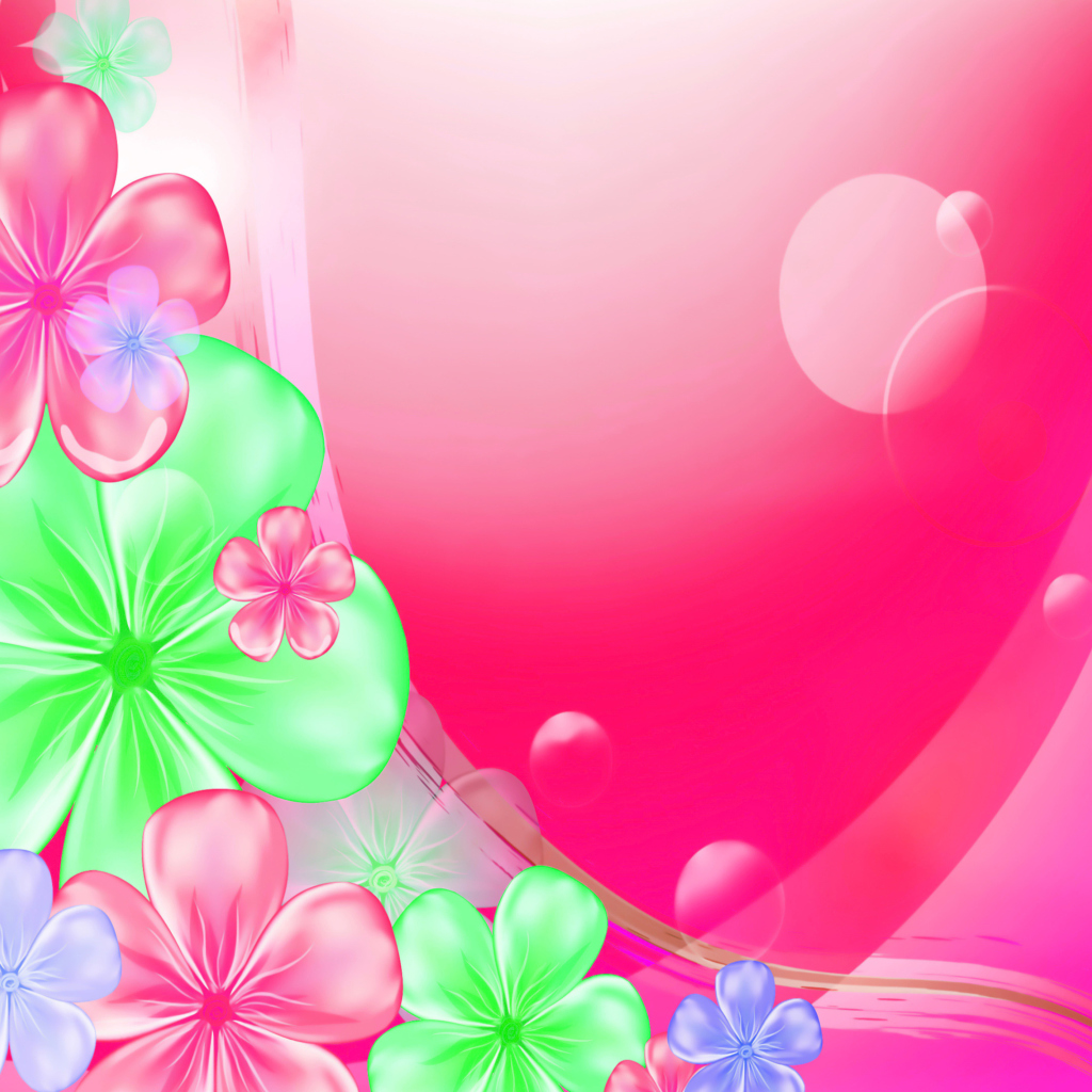 Das Pink Floral Wallpaper 1024x1024