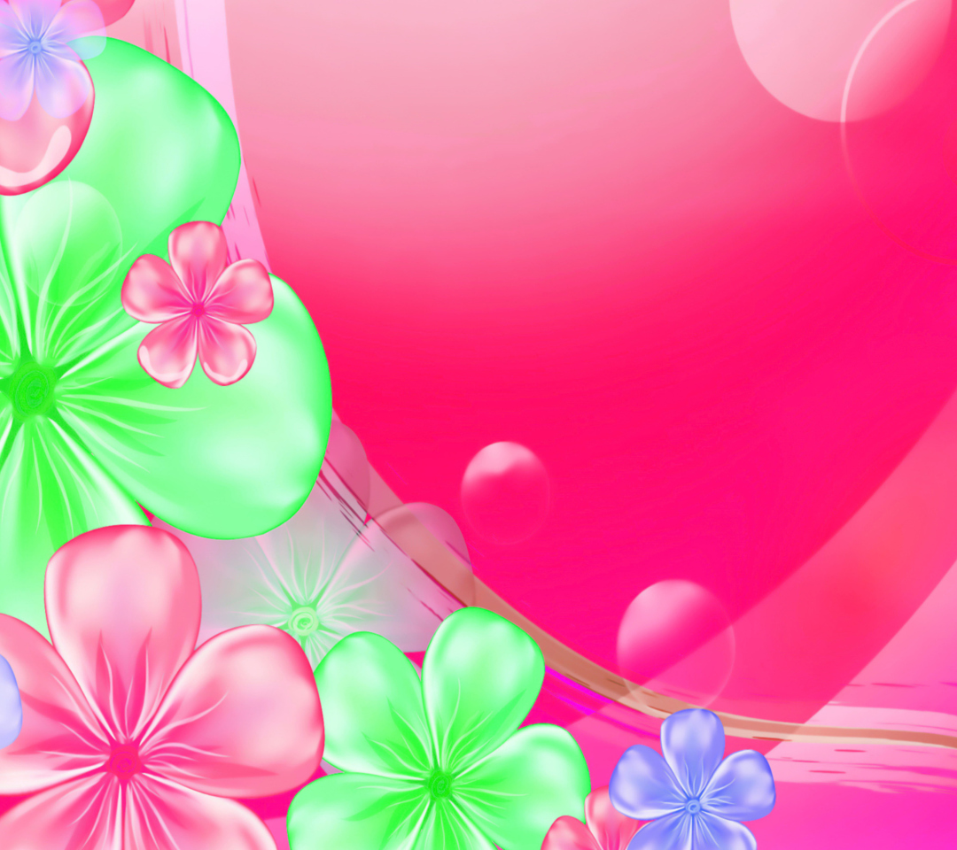 Das Pink Floral Wallpaper 1080x960