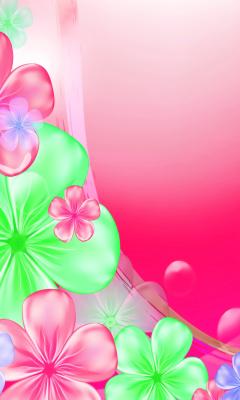 Das Pink Floral Wallpaper 240x400