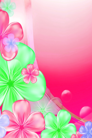 Das Pink Floral Wallpaper 320x480