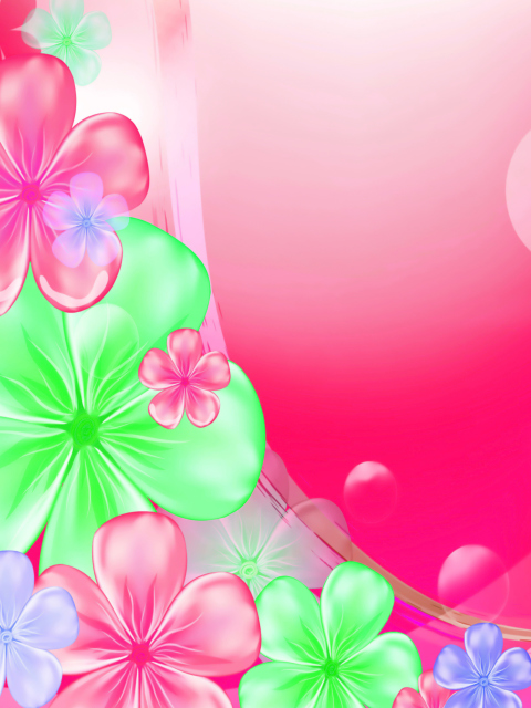 Das Pink Floral Wallpaper 480x640