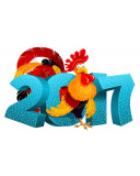 Das 2017 New Year Chinese Horoscope Red Cock Rooster Wallpaper 128x160