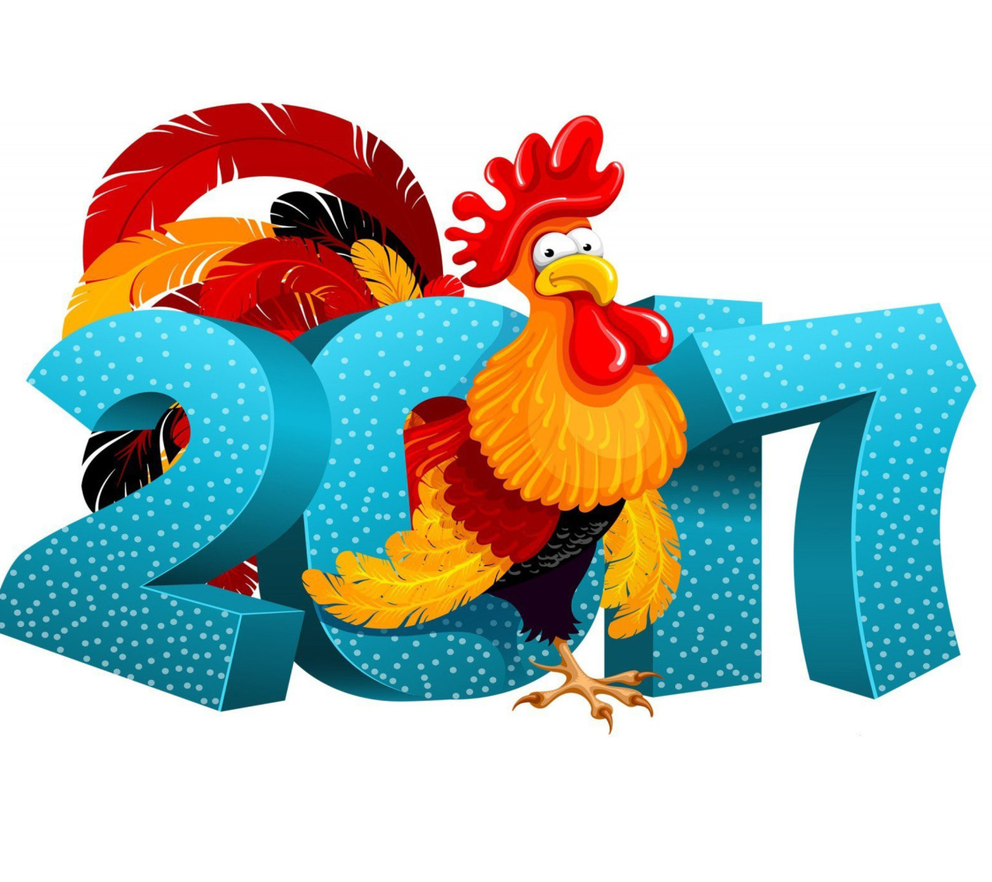 Sfondi 2017 New Year Chinese Horoscope Red Cock Rooster 1440x1280