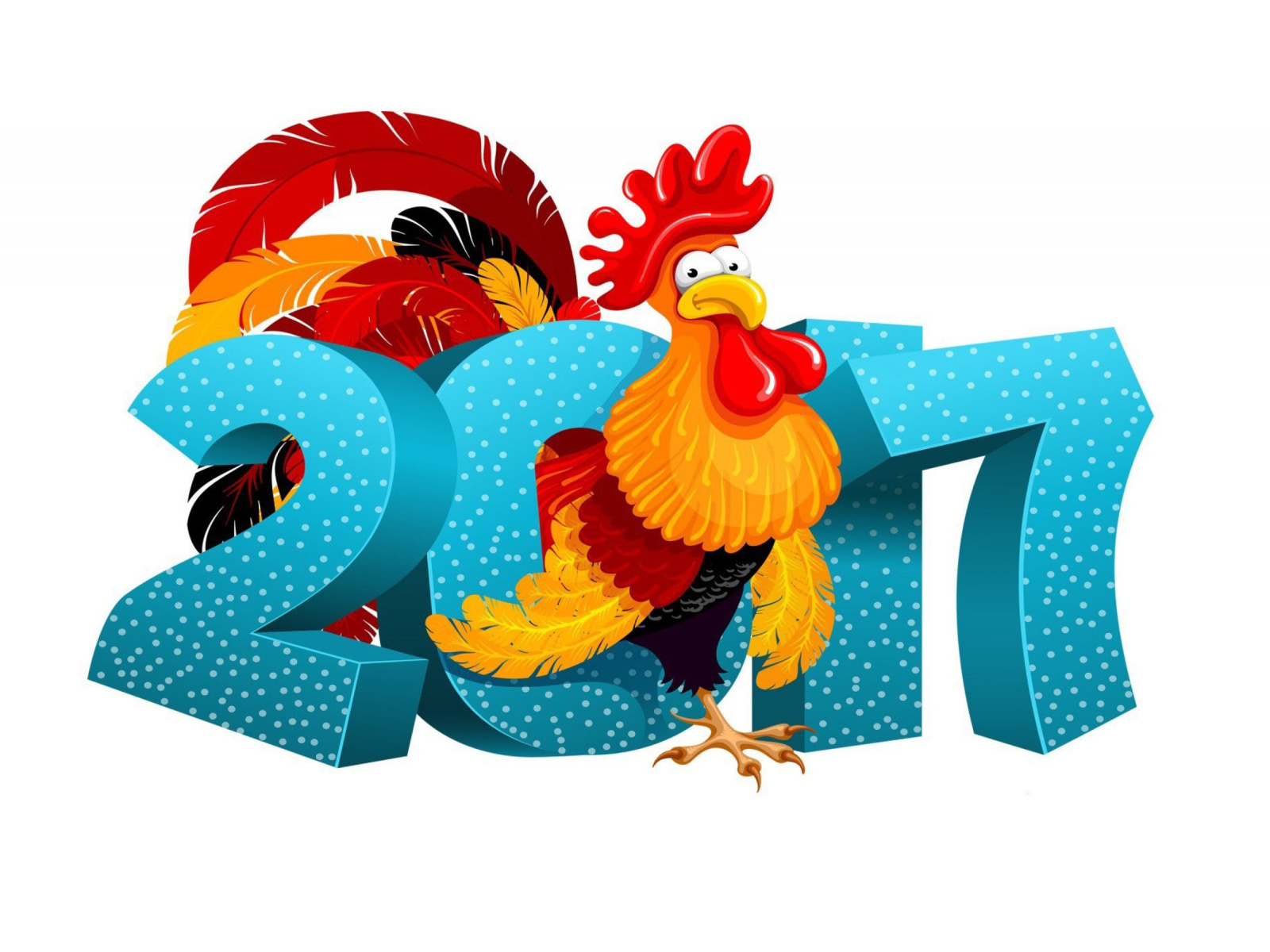 Sfondi 2017 New Year Chinese Horoscope Red Cock Rooster 1600x1200
