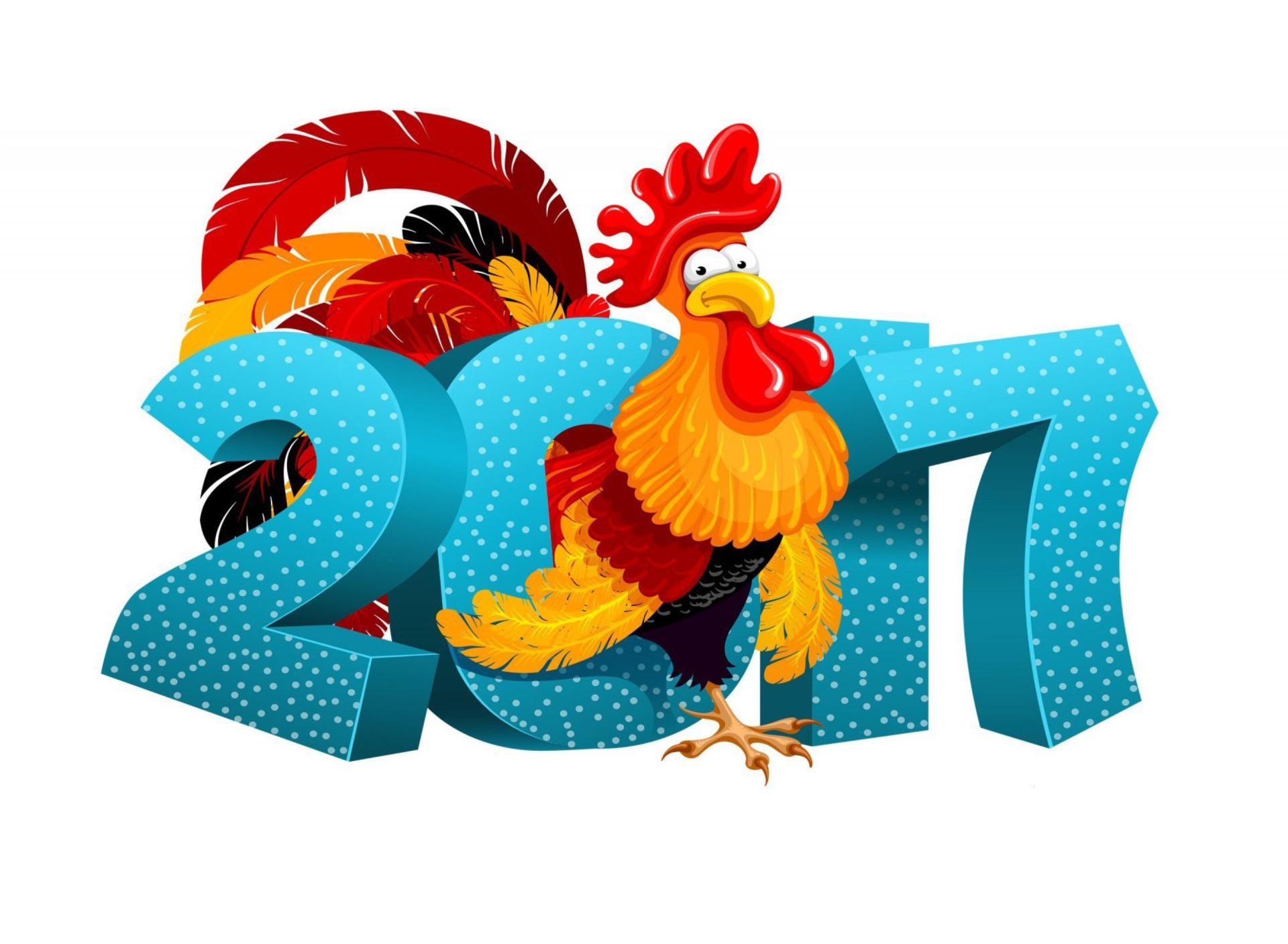Sfondi 2017 New Year Chinese Horoscope Red Cock Rooster 1920x1408