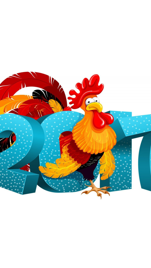 Das 2017 New Year Chinese Horoscope Red Cock Rooster Wallpaper 640x1136
