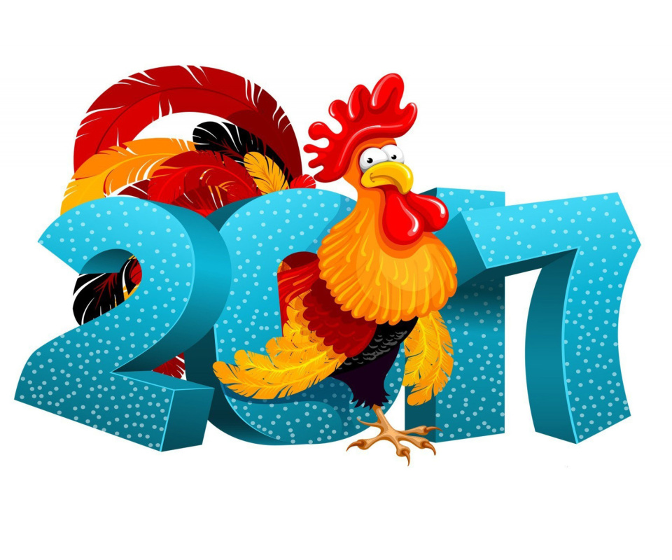 Sfondi 2017 New Year Chinese Horoscope Red Cock Rooster 960x800