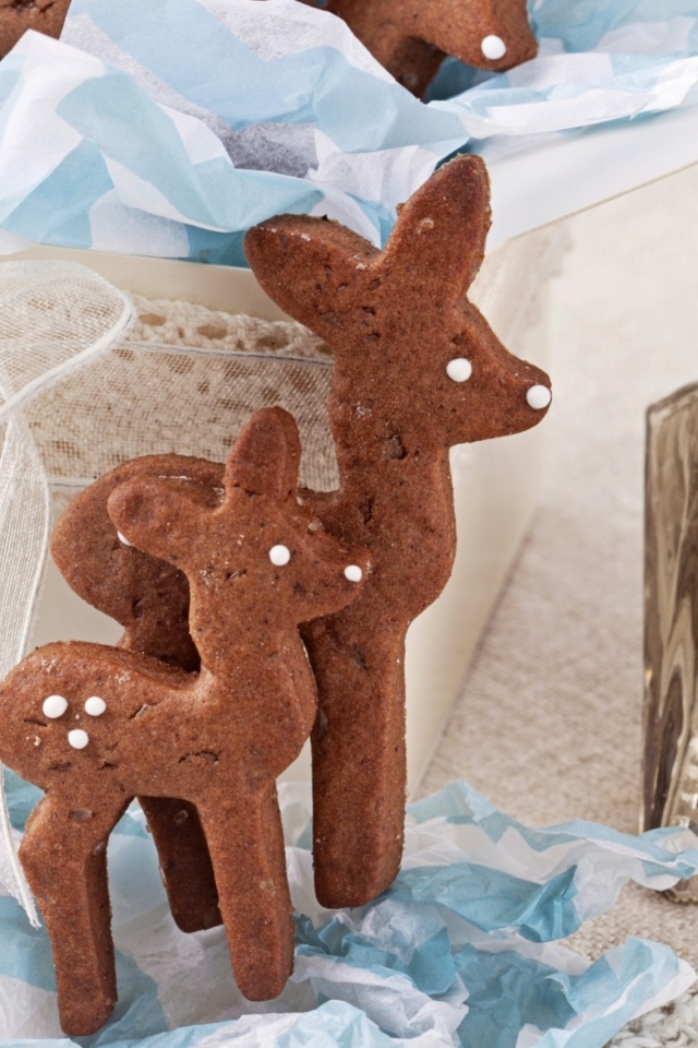 Fondo de pantalla Christmas Deer Cookies 640x960