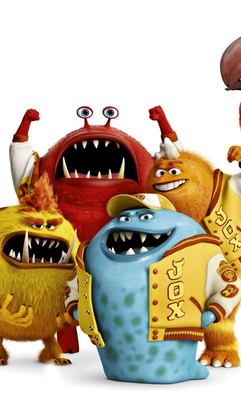 Sfondi Monsters University, Jaws Theta Chi students 480x800