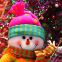 Cute Bright Christmas Snowman wallpaper 128x128