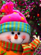 Fondo de pantalla Cute Bright Christmas Snowman 132x176
