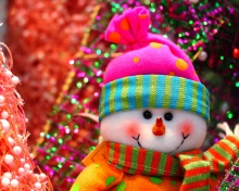 Cute Bright Christmas Snowman wallpaper 220x176