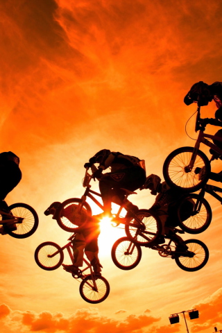 Bikers In The Sun wallpaper 320x480