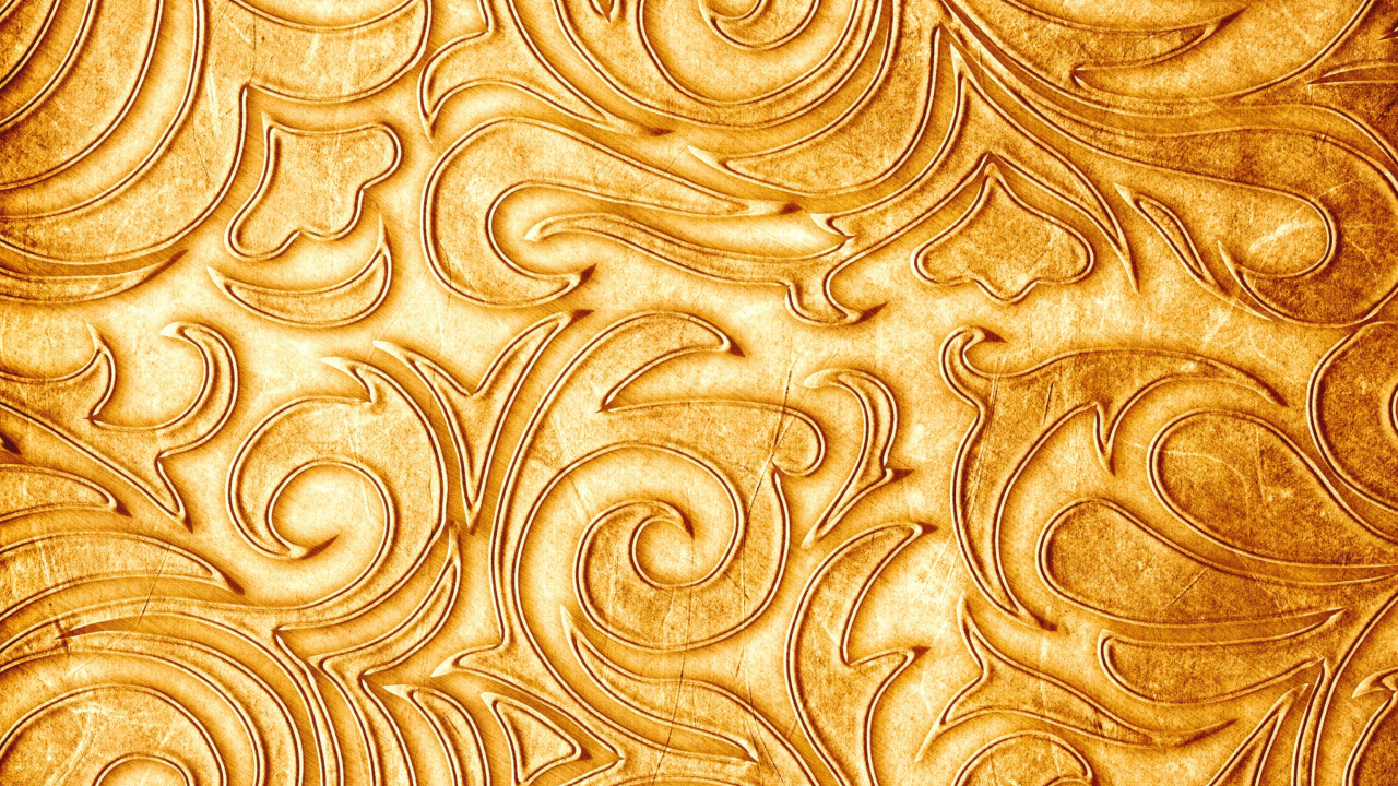 Gold sprigs pattern wallpaper 1280x720