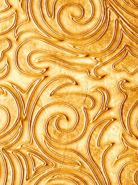 Gold sprigs pattern wallpaper 480x640
