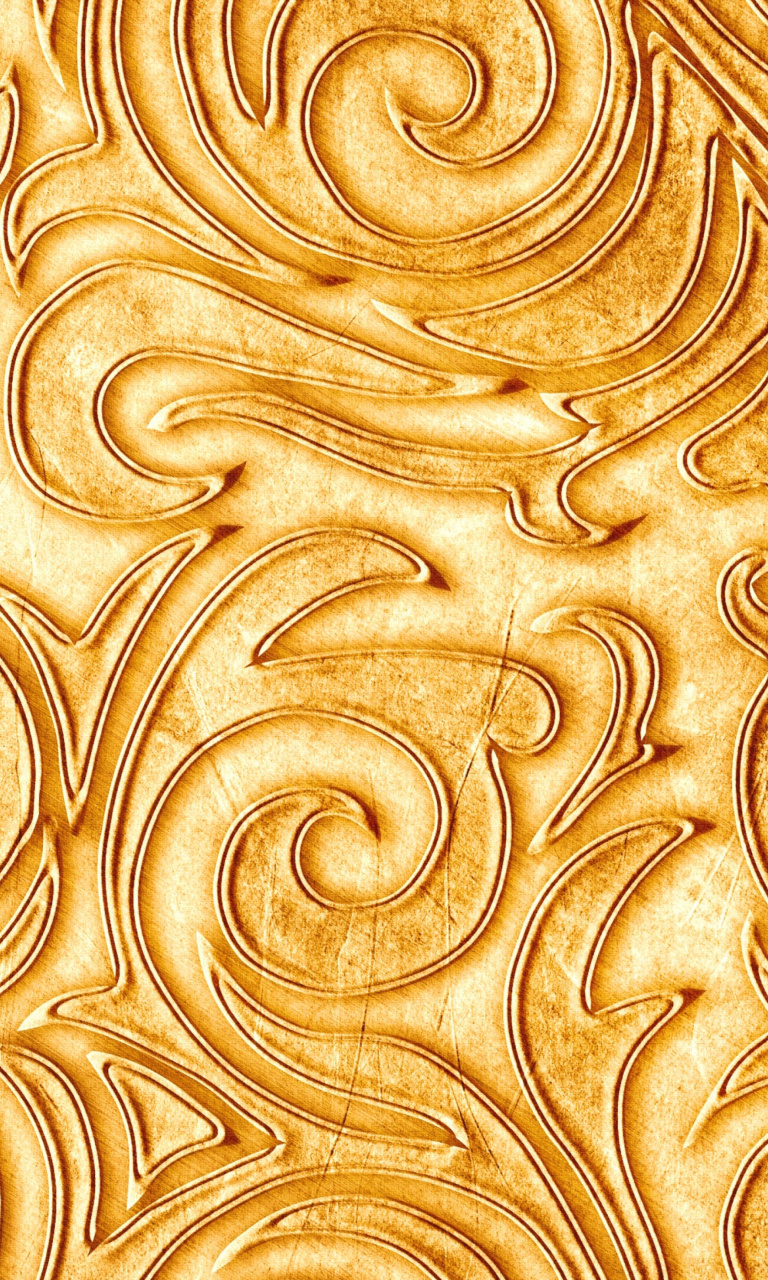 Обои Gold sprigs pattern 768x1280