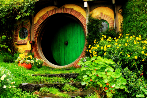 Fondo de pantalla Hobbit House 480x320
