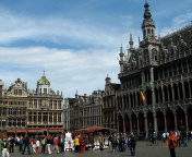 Das Brussels Grand Place on Main Square Wallpaper 176x144