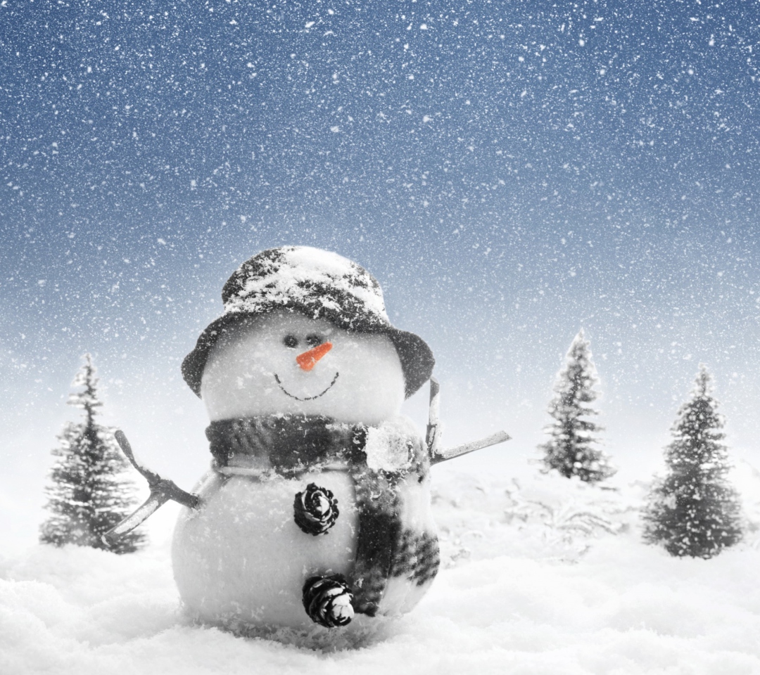 New Year Snowman wallpaper 1080x960