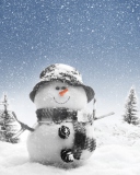 Обои New Year Snowman 128x160