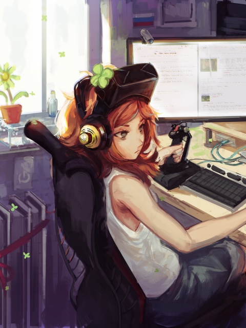 Gamer anime wallpaper girl Ps4 Anime