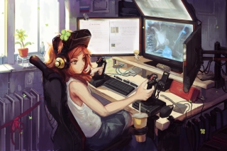 Anime Girl Gamer sfondi gratuiti per cellulari Android, iPhone, iPad e desktop