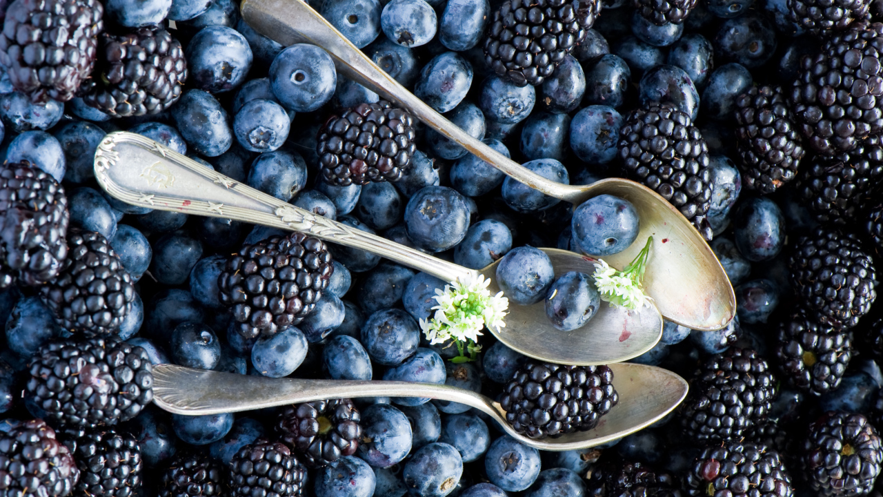 Das Blueberries And Blackberries Wallpaper 1280x720